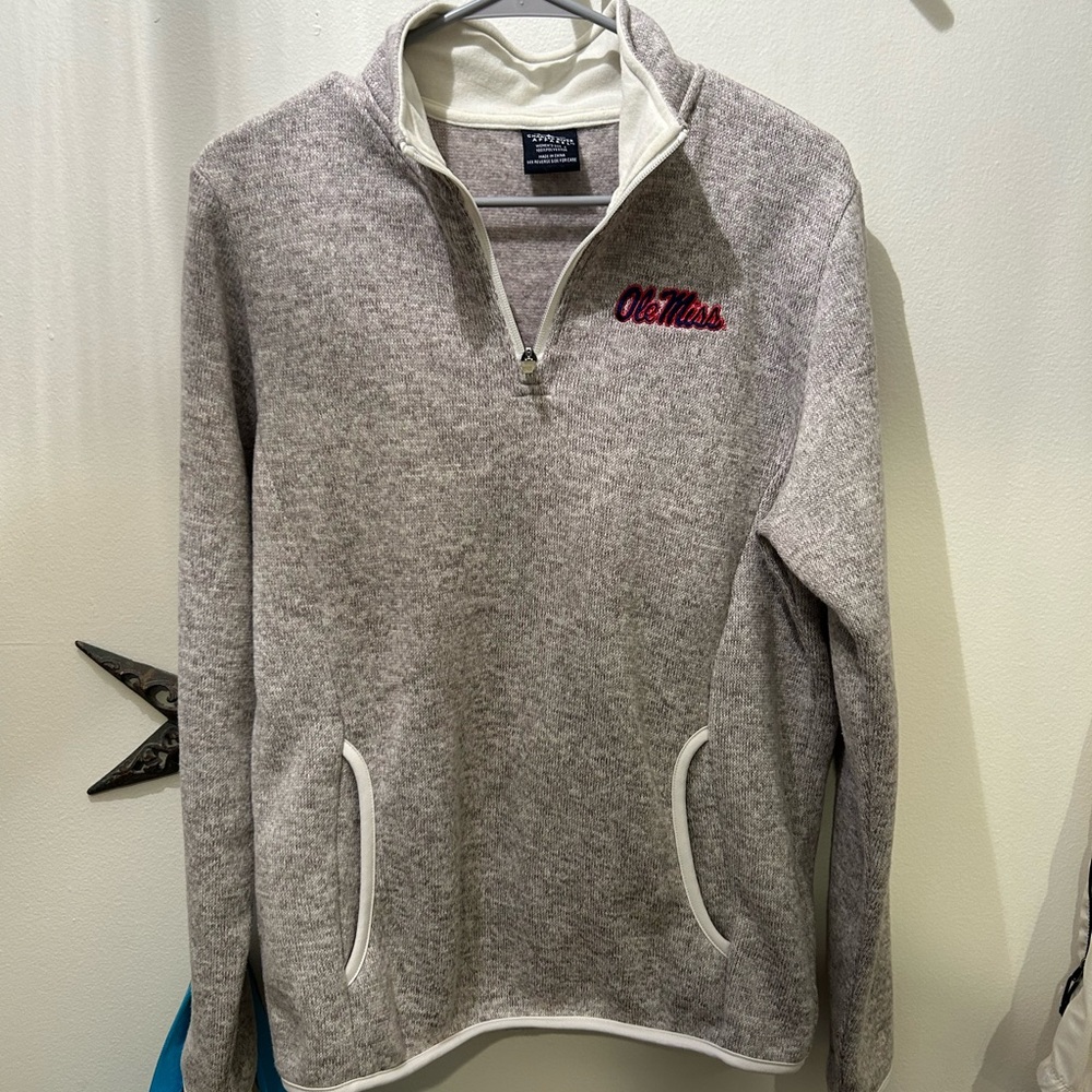 Ole Miss Sweater Pullover Charles River Women’s Large LG Oatmeal